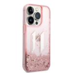 Carcasa Karl Lagerfeld Liquid Glitter Big KL compatibila cu iPhone 14 Pro Max, Roz 5 - lerato.ro