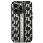Carcasa Karl Lagerfeld Monogram Stripe compatibila cu iPhone 14 Pro Max, Negru 2 - lerato.ro