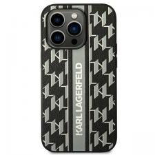 Carcasa Karl Lagerfeld Monogram Stripe compatibila cu iPhone 14 Pro Max, Negru