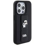 Carcasa Karl Lagerfeld Gripstand Saffiano Karl and Choupette Pin compatibila cu iPhone 14 Pro Max, Negru 5 - lerato.ro