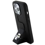 Carcasa Karl Lagerfeld Gripstand Saffiano Karl and Choupette Pin compatibila cu iPhone 14 Pro Max, Negru 9 - lerato.ro