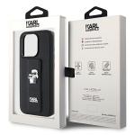 Carcasa Karl Lagerfeld Gripstand Saffiano Karl and Choupette Pin compatibila cu iPhone 14 Pro Max, Negru 10 - lerato.ro
