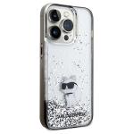 Carcasa Karl Lagerfeld Liquid Glitter Choupette compatibila cu iPhone 14 Pro Max, Transparent 5 - lerato.ro