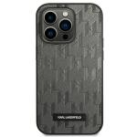 Carcasa Karl Lagerfeld Saffiano Mono Metal Logo compatibila cu iPhone 14 Pro Max, Gri 2 - lerato.ro