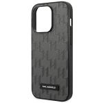 Carcasa Karl Lagerfeld Saffiano Mono Metal Logo compatibila cu iPhone 14 Pro Max, Gri 7 - lerato.ro