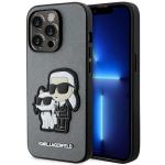 Carcasa Karl Lagerfeld Saffiano Karl and Choupette compatibila cu iPhone 14 Pro Max, Silver 4 - lerato.ro