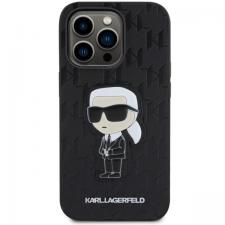 Huse si carcase iPhone 14 Pro Max, Carcasa Karl Lagerfeld Saffiano Monogram Ikonik compatibila cu iPhone 14 Pro Max, Negru, lerato.ro