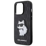 Carcasa Karl Lagerfeld Saffiano Monogram Choupette compatibila cu iPhone 14 Pro Max, Negru 7 - lerato.ro