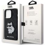 Carcasa Karl Lagerfeld Saffiano Monogram Choupette compatibila cu iPhone 14 Pro Max, Negru 9 - lerato.ro