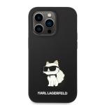 Carcasa Karl Lagerfeld Silicone Ikonik Choupette compatibila cu iPhone 14 Pro Max, Negru 2 - lerato.ro