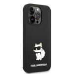 Carcasa Karl Lagerfeld Silicone Ikonik Choupette compatibila cu iPhone 14 Pro Max, Negru 5 - lerato.ro