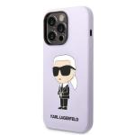 Carcasa Karl Lagerfeld Silicone Ikonik Karl compatibila cu iPhone 14 Pro Max, Violet 3 - lerato.ro