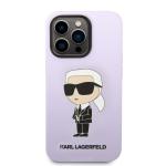 Carcasa Karl Lagerfeld Silicone Ikonik Karl compatibila cu iPhone 14 Pro Max, Violet 2 - lerato.ro