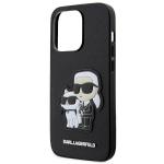 Carcasa Karl Lagerfeld Saffiano Karl and Choupette compatibila cu iPhone 14 Pro Max, Negru 7 - lerato.ro