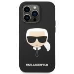 Carcasa Karl Lagerfeld Silicone Karl Head compatibila cu iPhone 14 Pro Max, Negru 2 - lerato.ro
