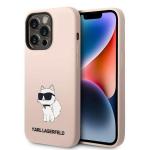 Carcasa Karl Lagerfeld Silicone Ikonik Choupette compatibila cu iPhone 14 Pro Max, Roz 4 - lerato.ro