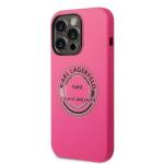 Carcasa Karl Lagerfeld Silicone RSG compatibila cu iPhone 14 Pro Max, Roz 3 - lerato.ro