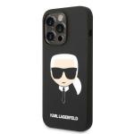 Carcasa Karl Lagerfeld Silicone Karl Head cu MagSafe compatibila cu iPhone 14 Pro, Negru 3 - lerato.ro