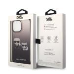 Carcasa Karl Lagerfeld Gradient Ikonik Karl and Choupette compatibila cu iPhone 14 Pro Max, Negru 9 - lerato.ro