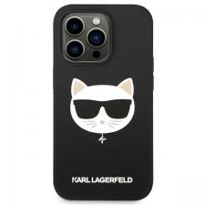 Huse si carcase iPhone 14 Pro Max, Carcasa Karl Lagerfeld Silicone Choupette Head cu MagSafe compatibila cu iPhone 14 Pro Max, Negru, lerato.ro
