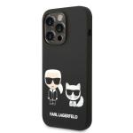 Carcasa Karl Lagerfeld Liquid Silicone Ikonik Karl and Choupette cu MagSafe compatibila cu iPhone 14 Pro, Negru 3 - lerato.ro