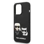 Carcasa Karl Lagerfeld Liquid Silicone Ikonik Karl and Choupette cu MagSafe compatibila cu iPhone 14 Pro, Negru 7 - lerato.ro