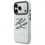 Husa Karl Lagerfeld IML Glitter KL Diamond Logo compatibila cu iPhone 17 Pro Max, Silver 3 - lerato.ro