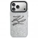 Husa Karl Lagerfeld IML Glitter KL Diamond Logo compatibila cu iPhone 17 Pro, Silver 2 - lerato.ro