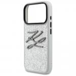 Husa Karl Lagerfeld IML Glitter KL Diamond Logo compatibila cu iPhone 17 Pro, Silver 7 - lerato.ro