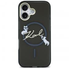 Husa Karl Lagerfeld IML Choupettes and Karl Script Logo cu MagSafe compatibila cu iPhone 17 Air, Negru