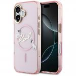 Husa Karl Lagerfeld IML Choupettes and Karl Script Logo cu MagSafe compatibila cu iPhone 17, Roz 4 - lerato.ro