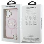Husa Karl Lagerfeld IML Choupettes and Karl Script Logo cu MagSafe compatibila cu iPhone 17, Roz 9 - lerato.ro