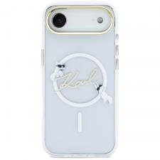 Husa Karl Lagerfeld IML Choupettes and Karl Script Logo cu MagSafe compatibila cu iPhone 17 Air, Transparent