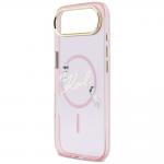 Husa Karl Lagerfeld IML Choupettes and Karl Script Logo cu MagSafe compatibila cu iPhone 17 Air, Roz 7 - lerato.ro