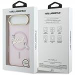 Husa Karl Lagerfeld IML Choupettes and Karl Script Logo cu MagSafe compatibila cu iPhone 17 Air, Roz 9 - lerato.ro