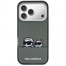 Husa Karl Lagerfeld Karl and Choupette Peekaboo Logo cu MagSafe compatibila cu iPhone 17 Pro, Negru