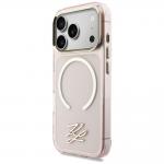 Husa Karl Lagerfeld IML KL Script Logo cu MagSafe compatibila cu iPhone 17 Pro Max, Roz 3 - lerato.ro