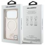 Husa Karl Lagerfeld IML KL Script Logo cu MagSafe compatibila cu iPhone 17 Pro Max, Roz 9 - lerato.ro