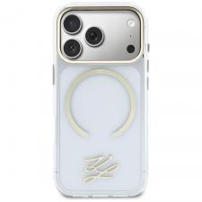 Husa Karl Lagerfeld IML KL Script Logo cu MagSafe compatibila cu iPhone 17 Pro, Transparent