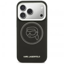 Husa Karl Lagerfeld K Head Point Logo cu MagSafe compatibila cu iPhone 17 Pro, Negru