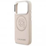 Husa Karl Lagerfeld K Head Point Logo cu MagSafe compatibila cu iPhone 17 Pro Max, Roz 7 - lerato.ro