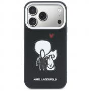 Husa Karl Lagerfeld Karl and Choupette Back Logo cu MagSafe compatibila cu iPhone 17 Pro, Negru
