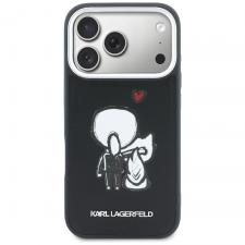 Husa Karl Lagerfeld Karl and Choupette Back Logo cu MagSafe compatibila cu iPhone 17 Pro, Negru