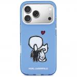 Husa Karl Lagerfeld Karl and Choupette Back Logo cu MagSafe compatibila cu iPhone 17 Pro Max, Albastru 2 - lerato.ro