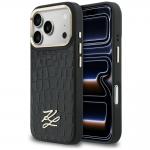 Husa Karl Lagerfeld Croco KL Script Logo cu MagSafe compatibila cu iPhone 17 Pro Max, Negru 4 - lerato.ro