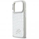 Husa Karl Lagerfeld Croco KL Script Logo cu MagSafe compatibila cu iPhone 17 Pro, Silver 7 - lerato.ro