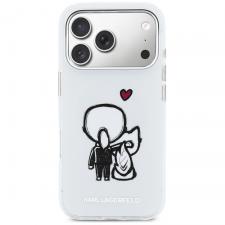Husa Karl Lagerfeld Karl and Choupette Back cu MagSafe compatibila cu iPhone 17 Pro Max, Transparent