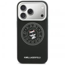 Husa Karl Lagerfeld Point and Choupette Sketch cu MagSafe compatibila cu iPhone 17 Pro, Negru