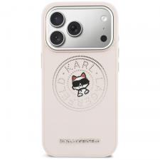 Husa Karl Lagerfeld Point and Choupette Sketch cu MagSafe compatibila cu iPhone 17 Pro, Roz
