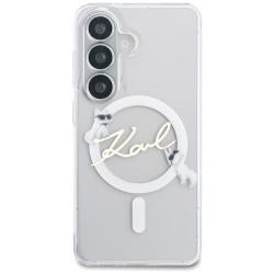 Husa Karl Lagerfeld IML KC Script cu MagSafe compatibila cu Samsung Galaxy S26 Plus, Transparent